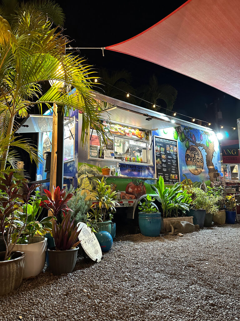 food truck with plants surrounding it Kihei things to do