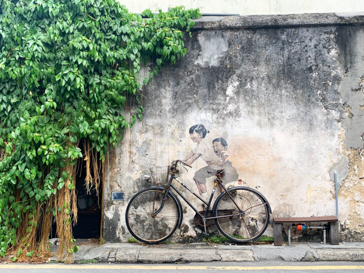 bike and street art in Malaysia in wintertime