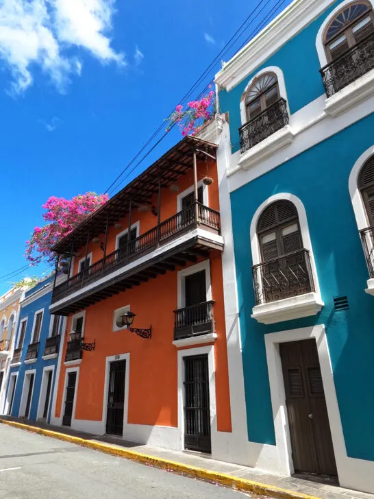 beautiful buildings with old architecture in San Juan Puerto Rico