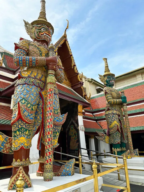 large multicolor statues at the grand palace