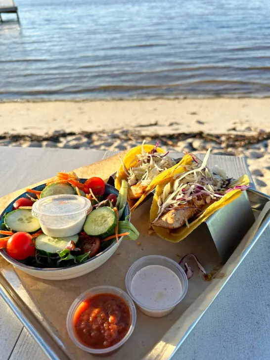 tacos and salad on beachy shore 30a best restaurants