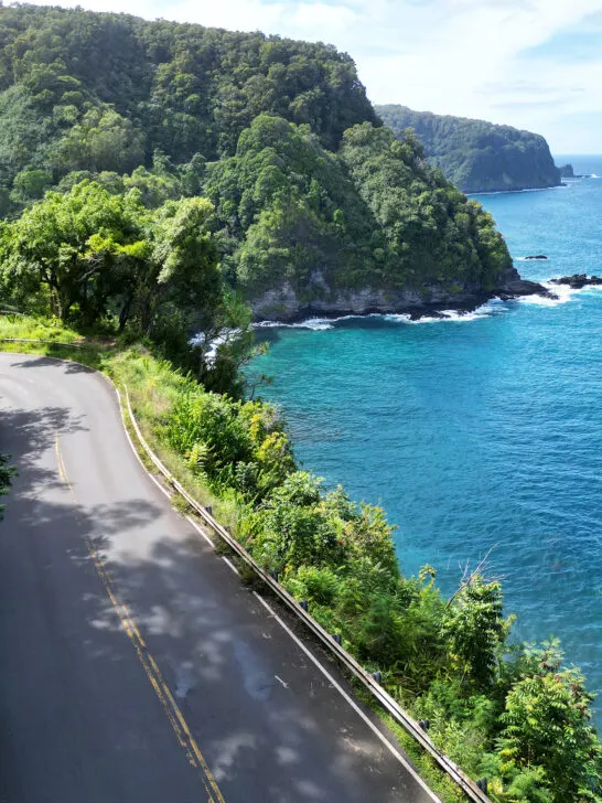 street along stunning coastline in Hawaii best places to fly drones
