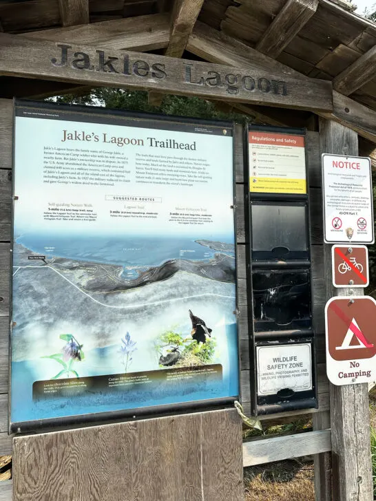 sign that shows jakles lagoon trailhead with sign