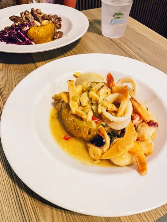 view of plates at Cayo Caribe including seafood mofongo best restaurants in Old San Juan Puerto Rico