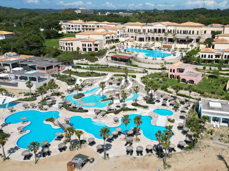 view of large waterpark pool with grand hotel mainland greece itinerary