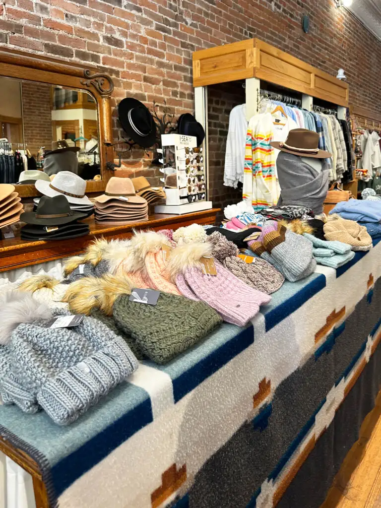 view of store with hats for sale